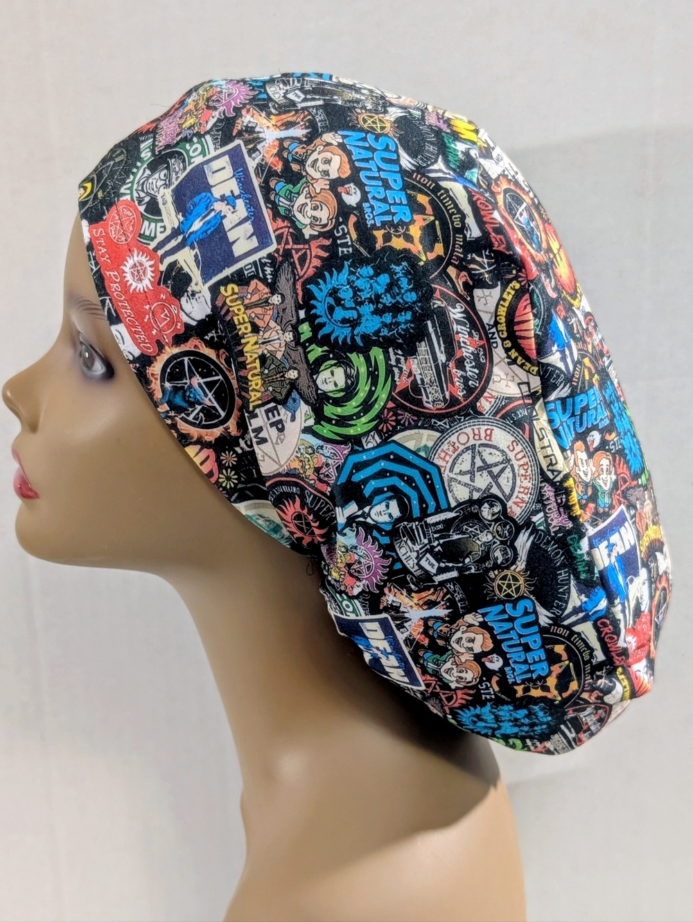 Supernatural, Euro Style Scrub Cap, Scrub Cap, Chemo Cap, Stretchy